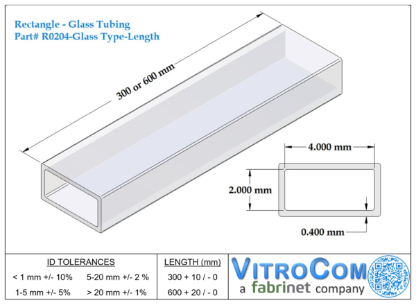 R0204 - Rectangle Glass Tubing