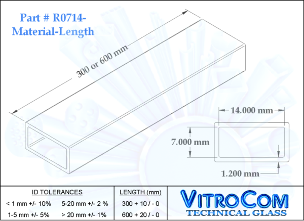 R0714 Rectangle Glass Tubing