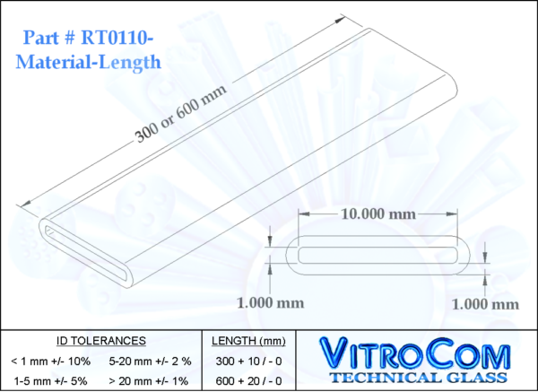 RT0110 Rectangle Glass Tubing