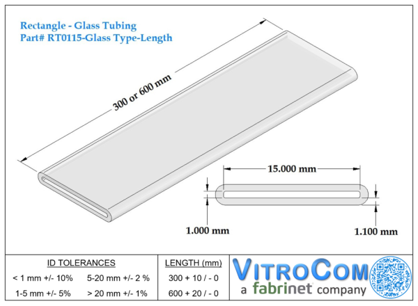 RT0115 - Rectangle Glass Tubing