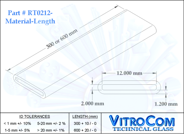 RT0212 Rectangle Glass Tubing